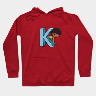 boy is hiding behind the capital letter K Hoodie